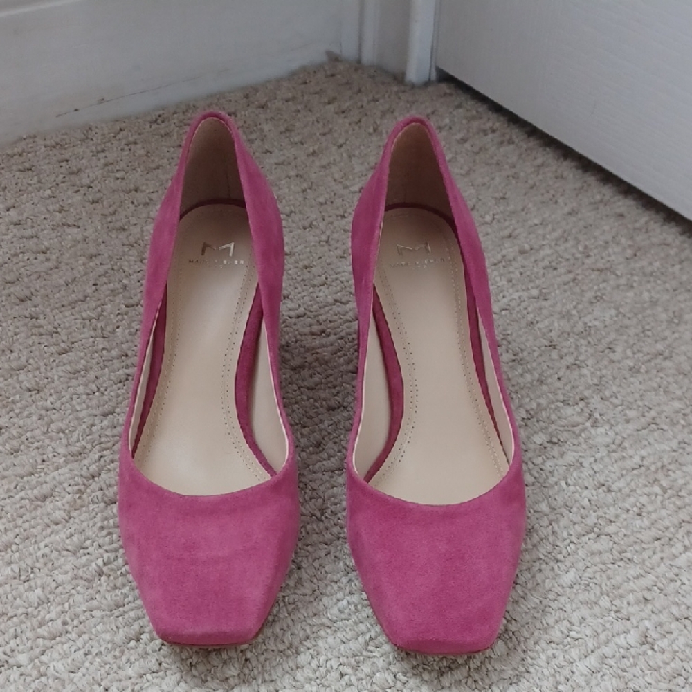 Marc Fisher Pierre Fuchsia Suede Heels